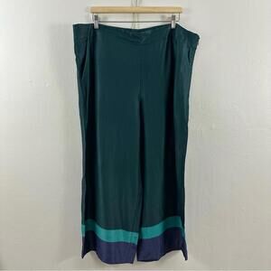 LOFT Colorblock Wide Leg BOHO Crop Pants Women's Size 18